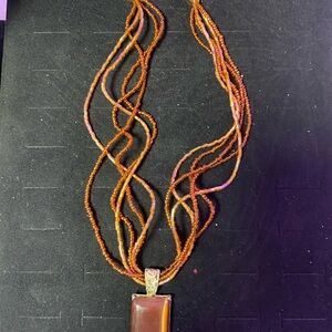 Elegant Multi-Strand Brown Necklace